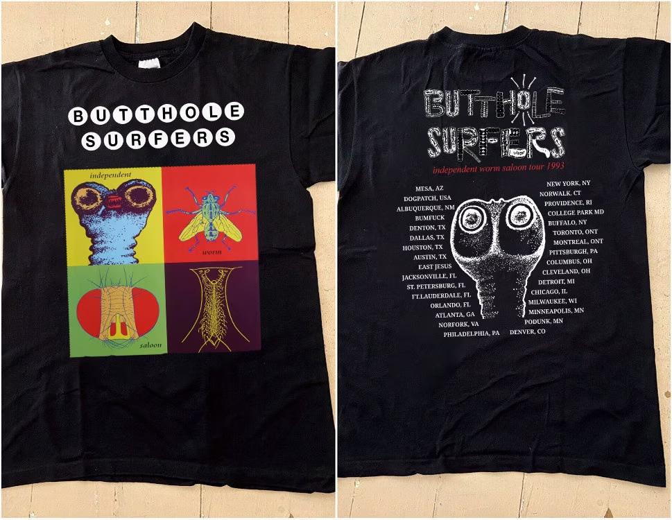Vintage 1993 Butthole Surfers Rock Band Independent Worm Saloon T-Shirt Unisex T-Shirt L