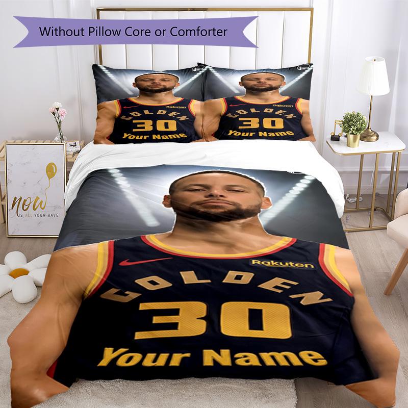 Golden State Warriors Team Customizable Name Custom Bedding Perfect for Living Rooms Wrinkle Resistant Home Decor Best for Christmas