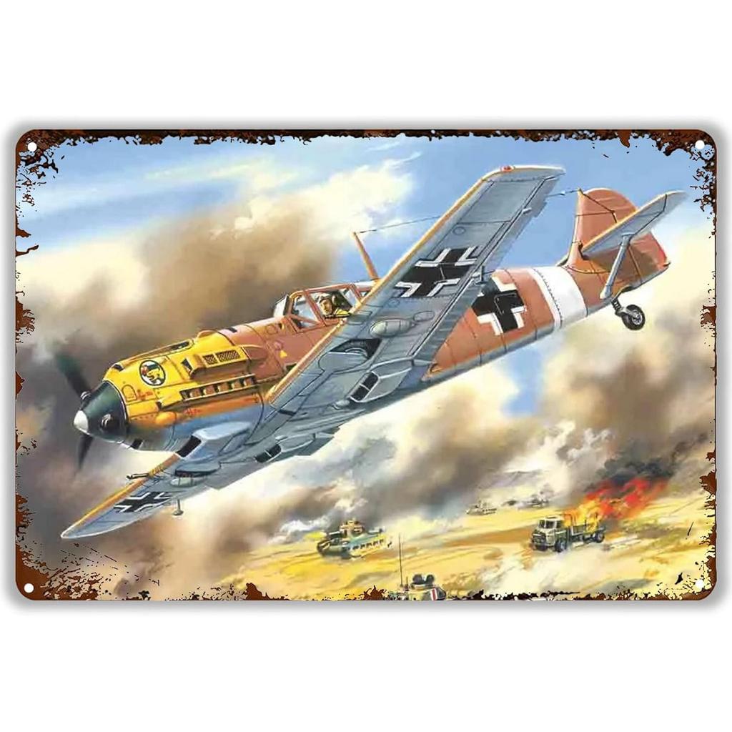 Vintage Fight Plane Metal Tin Signs Plaque Plate Retro Wall Art Posters for Man Cave Bar Pub Clubs Cafe Iron Painting Decoration