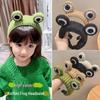Funny Big-Eyed Frog Headband for Women – Cute Knitted Non-Slip Hair Clip for Face Washing