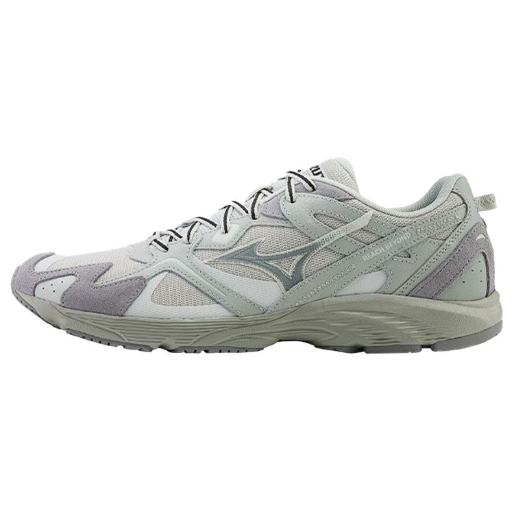 Mizuno Retro Fabric Synthetic Leather Non-Slip Wear-Resistant Breathable Low-Top Running Shoes Unisex Sneakers Gray D1GH212509