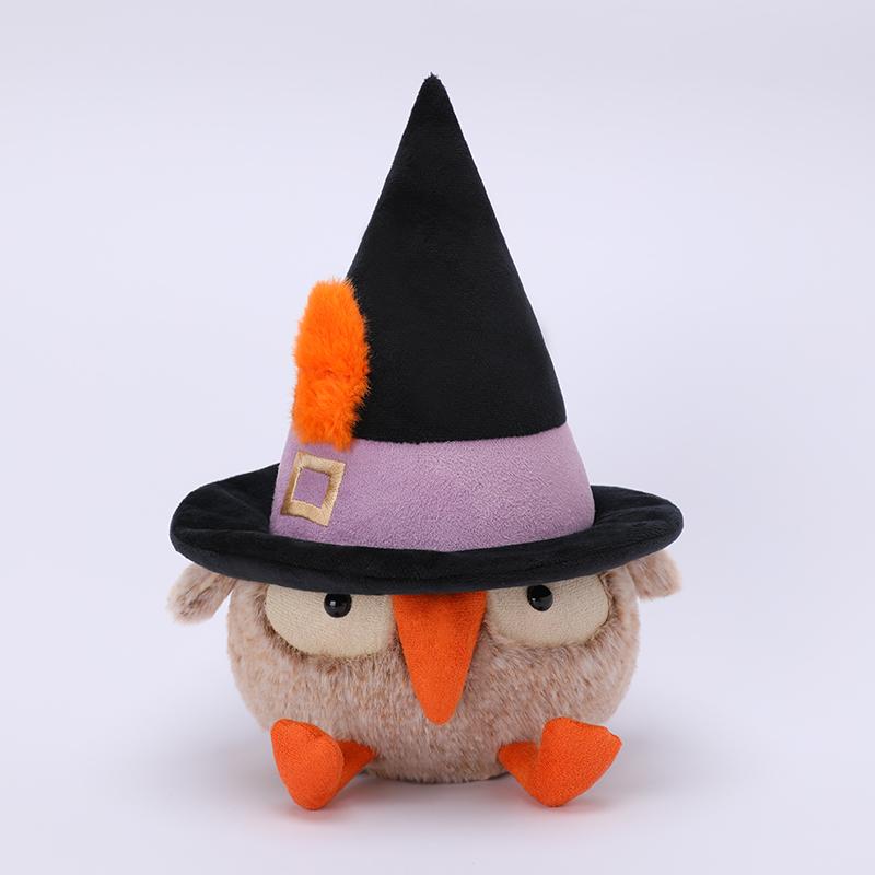 Black Cat Crow Magic Hat Owl Ghost Halloween Plush Toys Scared Black Cat Dolls Stuffed Soft Animal Toy Halloween Party Decor