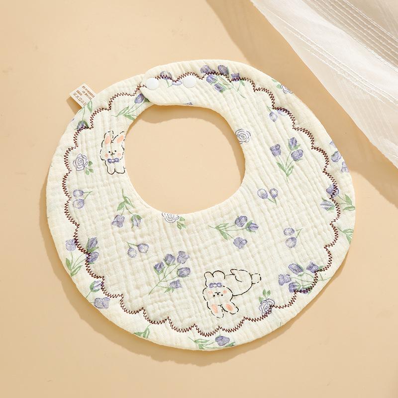 Six-Layer Cotton Petal Bib for Newborns, Boys & Girls - Thin, Soft & Absorbent