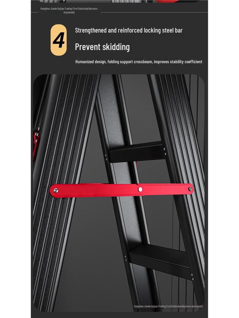 Extra Thick Aluminum Alloy Folding Herringbone Ladder for Home and Engineering Use