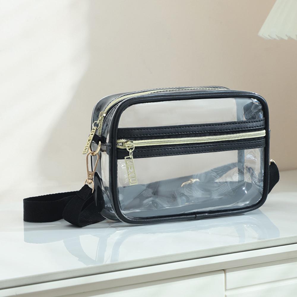 Waterproof PVC Crossbody Bag Adjustable Shoulder Strap Clear Messenger Bag  Women
