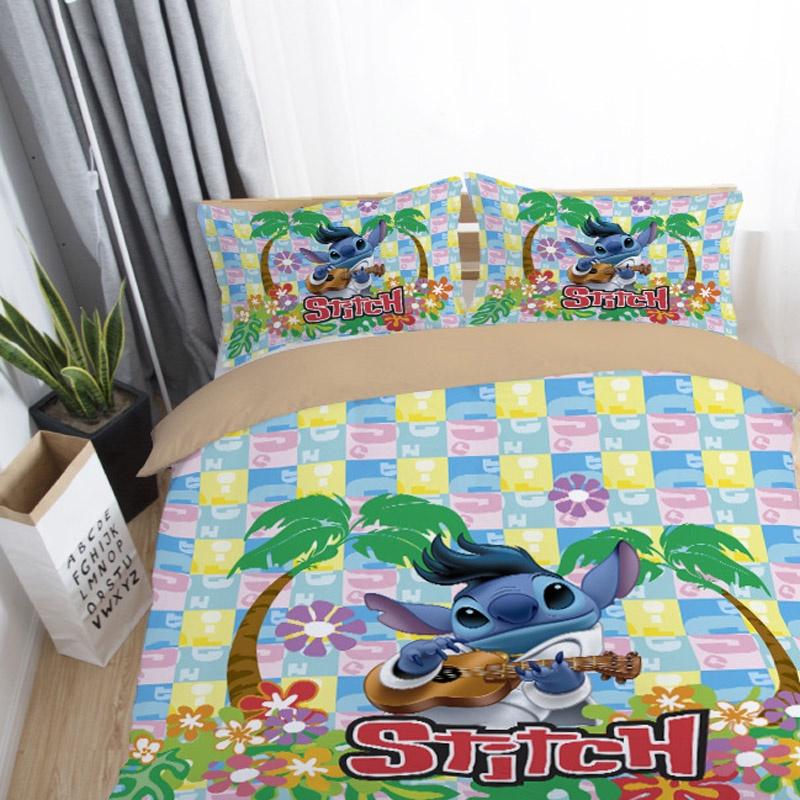 Luxurious 3d Cartoon Stitch Anime Bedding Set With Comforter Cover And Pillowcase