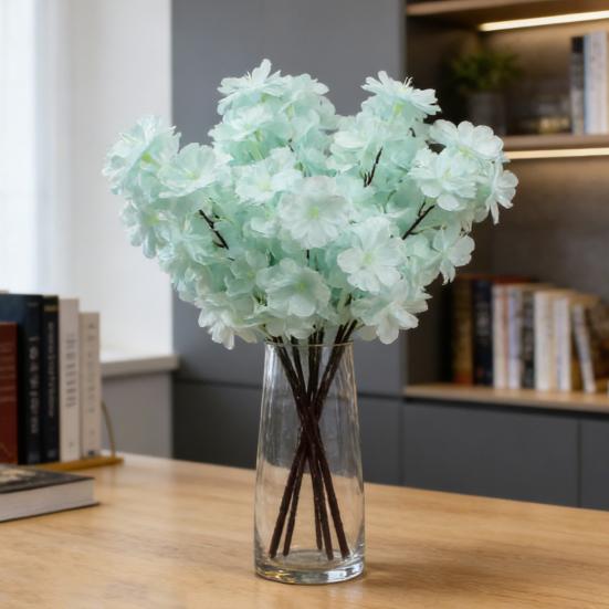 Branches de Cerisier Artificiel 55 cm de Haut Tiges Pêche Fausse Soie Arrangement de Fleurs Artificielles pour Décoration de Table de Maison Mariage