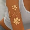 Adjustable Flower Bracelet Floral Armband Exquisite Open Arm Bangle  Hand Jewelry