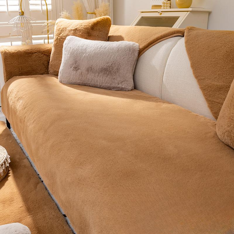 

Winter Thick Soft Plush Sofa Cushion Non-Slip Warm Living Room Cover Towel Comfortable Fashionable Home Decor 70*70cm
