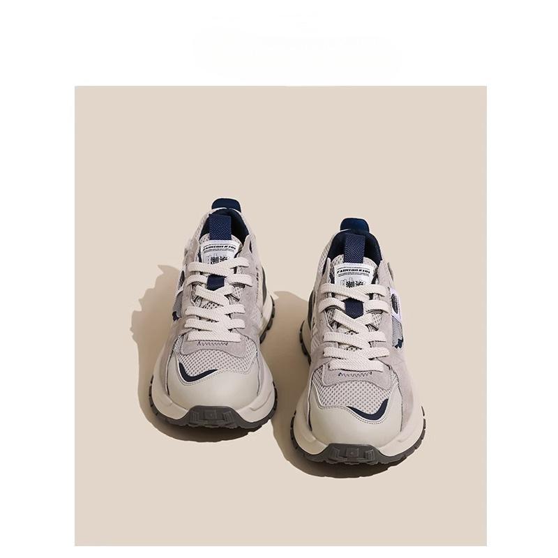 Dad Shoes Women's Shoes 2025 Spring New Retro Color Matching Forrest Gump Shoes Fried Street Heavy Industry White Platform Sneakers