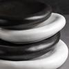 Creative Dessert Plate, Black and White Frosted Ceramic Plate, Irregular Tableware, Oval Shaped Plate, Sashimi Dish, Kitchenware