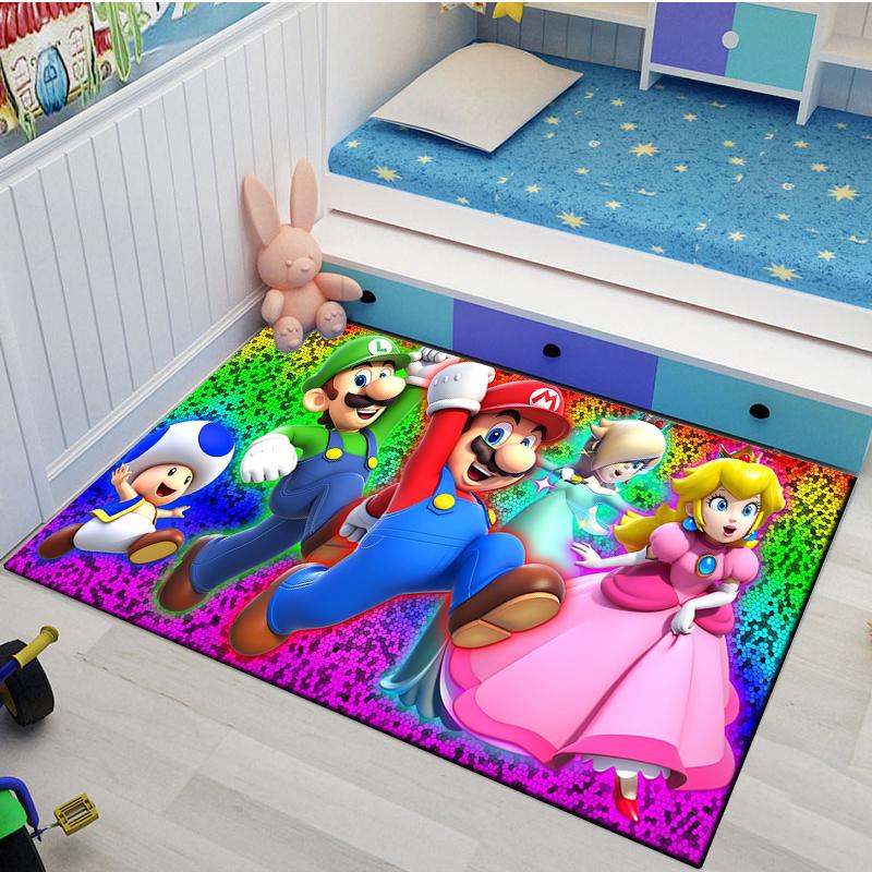 3D Cartoon Super Mario Bros Game HD Rug Area Carpet for Living Room Kids Bedroom Sofa Kitchen Decorate Child Non-slip Floor Mats