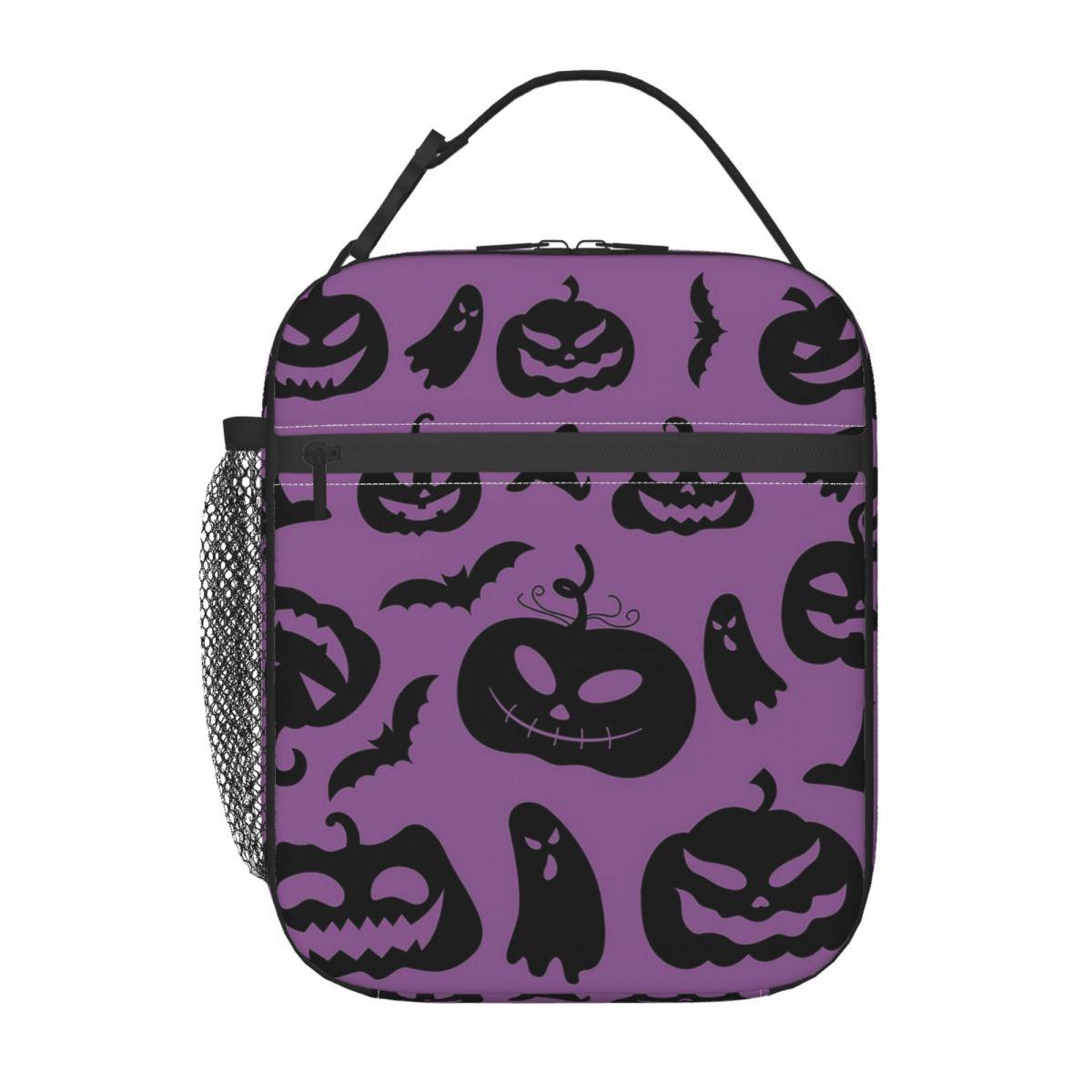 

Pumpkin And Ghost Halloween Pattern Insulated Lunch Bag for Women Kids Leakproof Food Boxes Thermal Lunch Box Tote One Size