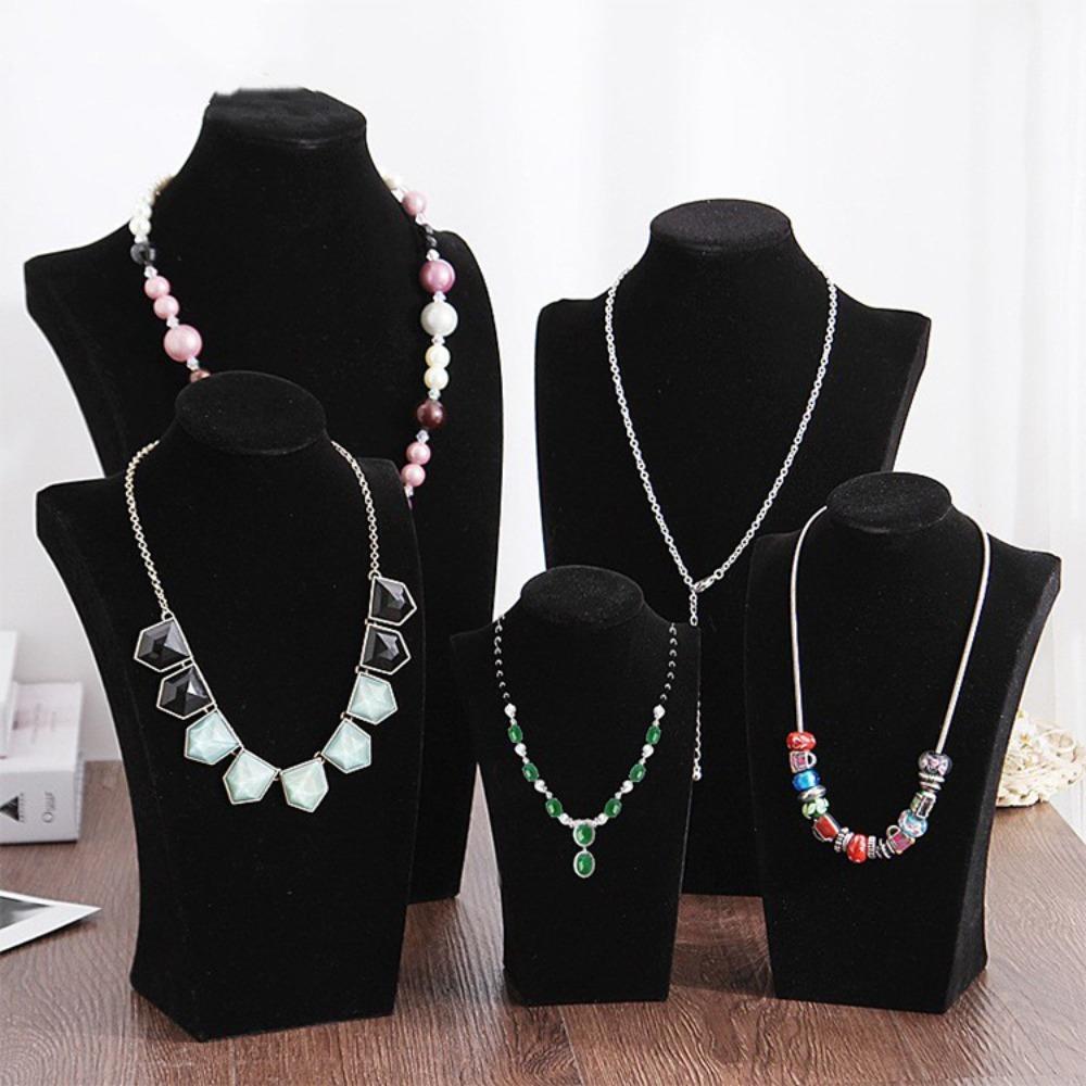 

Flannel Necklace Display Stand Portrait Model Jewelry Stand Neck Mould Counter Display Props Shelf Jewelry 20CM