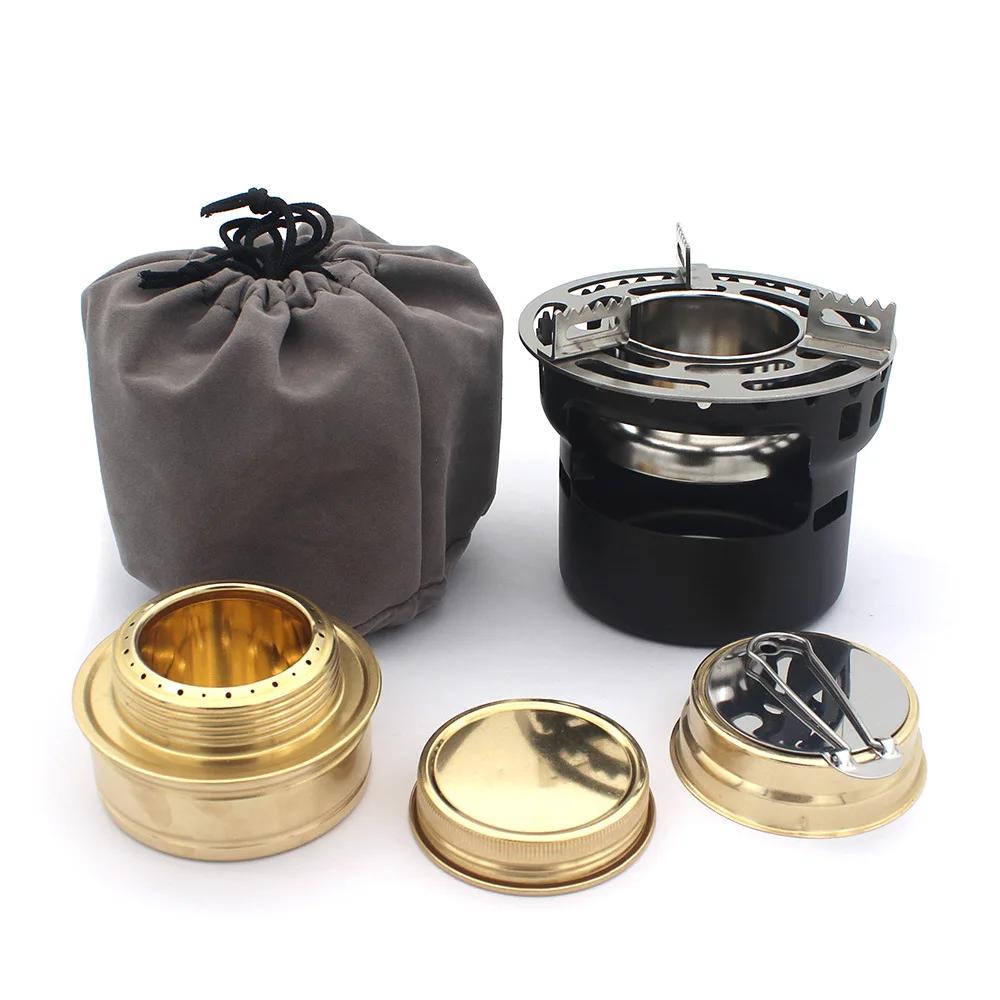 Camping Gear Accessories Alcohol Stove Outdoor Furnace Portable Mini Barbecue Camp Cooking Supplies Hiking Sports Equipment