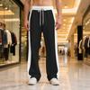 Pantaloni Sportivi Dritti Spliced a Contrasto Colore Larghi Primavera e Autunno Pantaloni Casual da Uomo Lunghezza Pesante