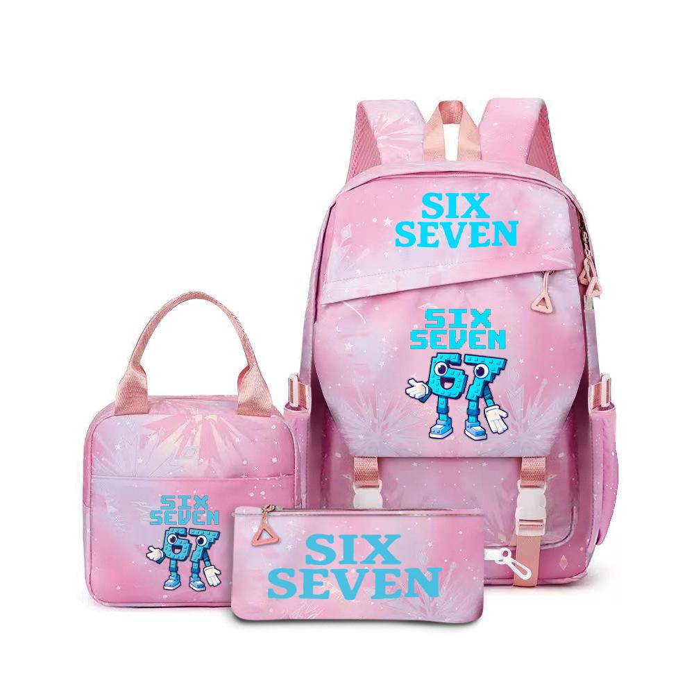 67 Stems Printed Peripheral Backpack For Primary And Secondary School Students Sixseven Schoolbags Three-Piece Set