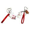 Festive Velvet Snowman Keyring Whimsical Snowman Key Pendant Soft Flocking Christmas Decoration for All Ages