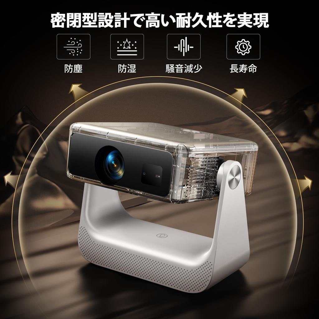 YOWHICK 4K Projector with Google TV and Integrated Home App 1200 ANSI High Ceiling Automatic Keystone H6 Stand, Use, 10,000+ Support, Brightness,