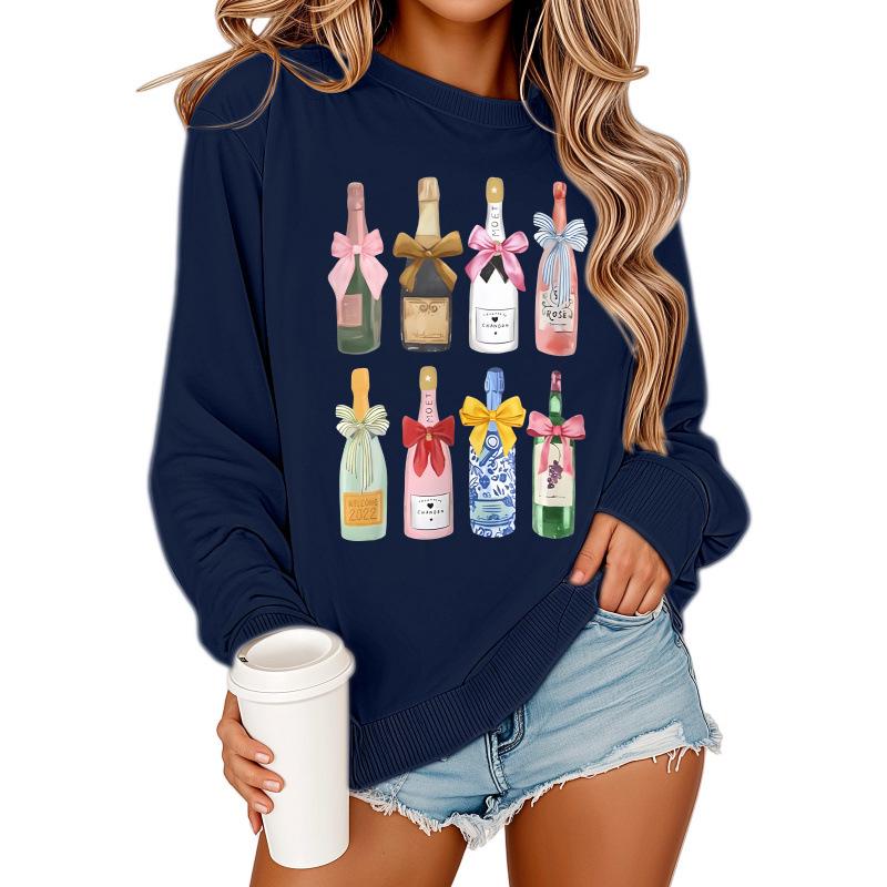European & American Casual Printed Round Neck Sweatshirt 2025