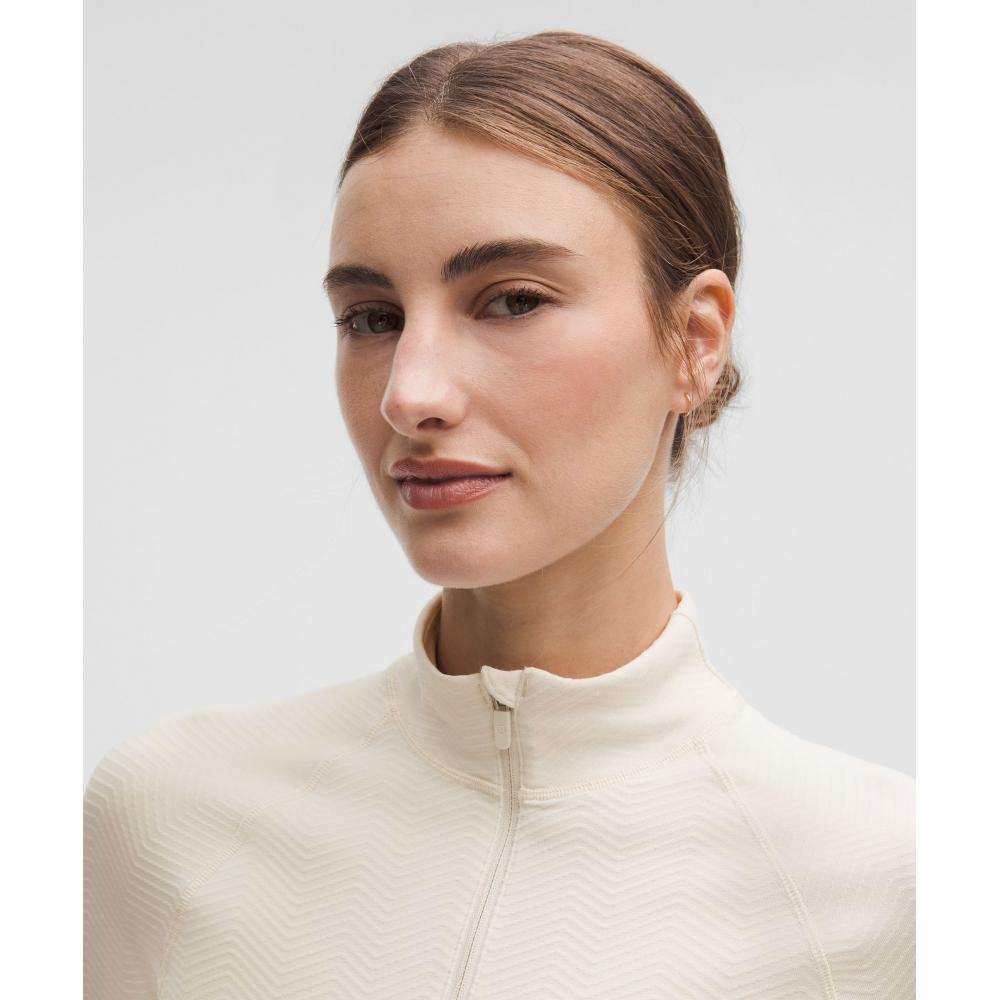 Lululemon It S Rulu Cropped Half Zip  Chevron Updated Light Ivory