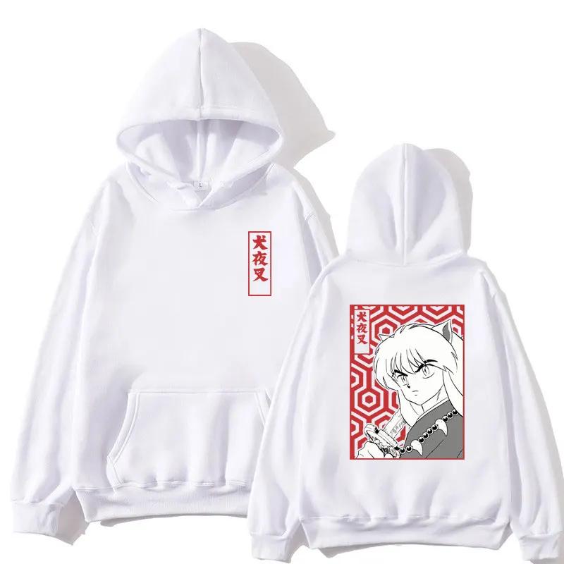 Japan Anime Demon Inuyasha Graphic Hoodie Sesshoumaru Higurashi Kagome Men Women Hoodies Oversized Casual Sweatshirt Streetwear