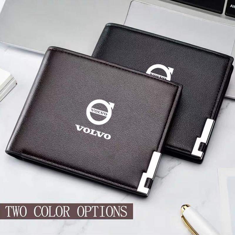 For Volvo R Design Xc60 V60 S60 V40 V50 S40 S80 C30 Xc40 Xc70 Auto Leather Car Purses Driver License Credit Card Business Wallet FP7