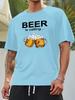Unisex Beer Mug Cheers Graphic Tee Beer Is Calling Funny Print Cotton Short Sleeve Crew Neck Bar Pub Daily Casual Street Basic Top