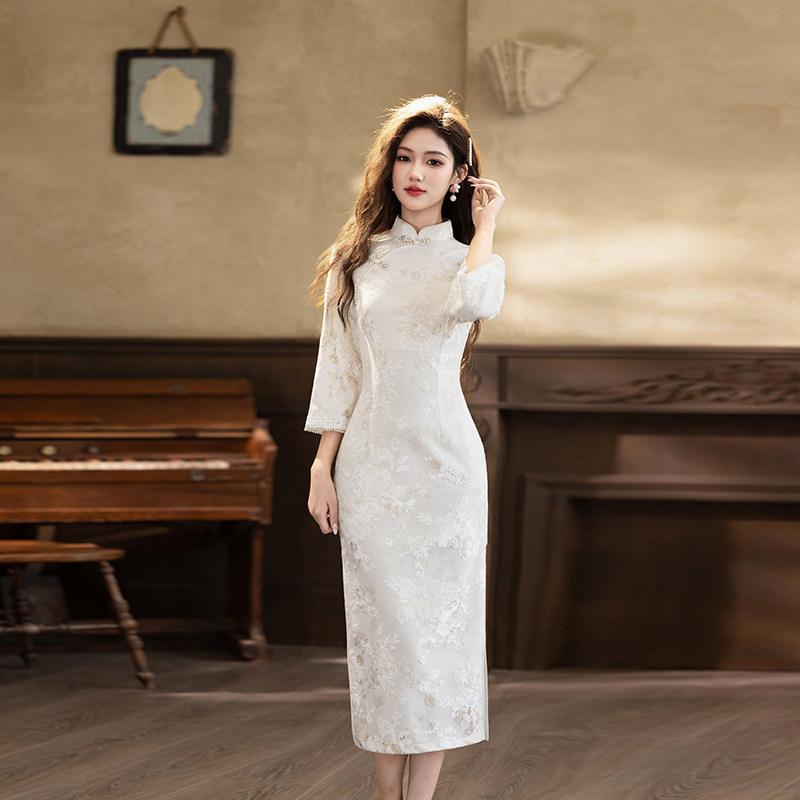 White national style new Chinese style Suzhou long-sleeve autumn qipao, improved youth style 1011 new women's sophisticated spring and autumn style