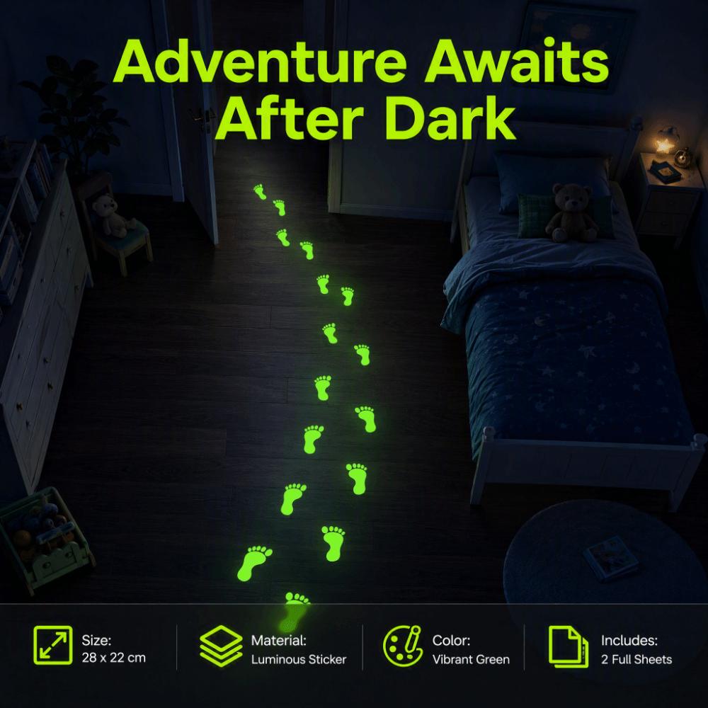 Self-Adhesive 2D Flat Footprint Sticker Waterproof Floor Wall Stickers Bedroom