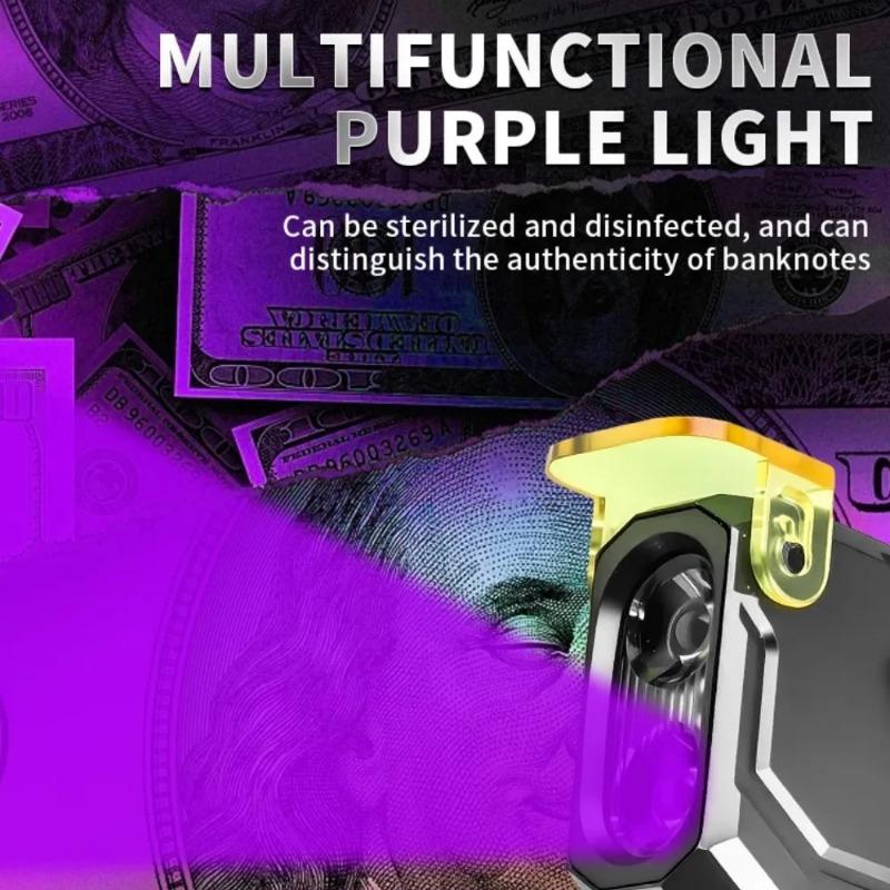 Přenosné LED pracovní světlo RGB Dobíjecí hliníková slitina Magnetická svítilna 15 světelných režimů Multifunkční kempingové UV světlo