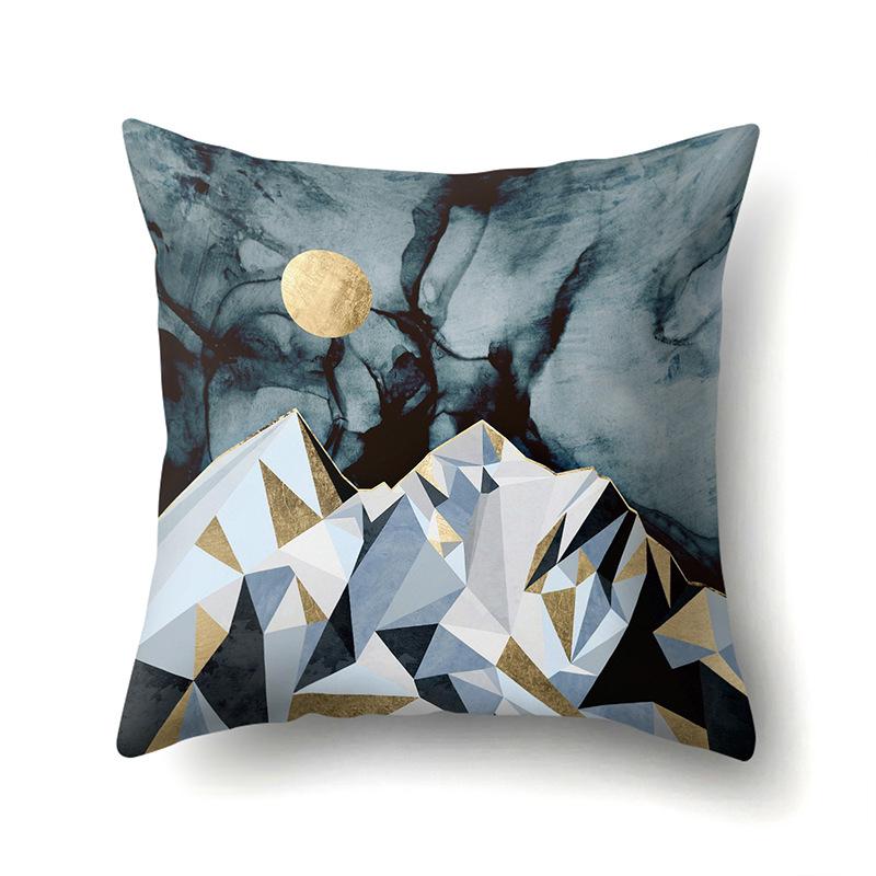 Polyester Pillow Cover Mountain Print Pillow Cover Waist Cushion Cover Car Cushion Head Cushion Cover Premium Durable