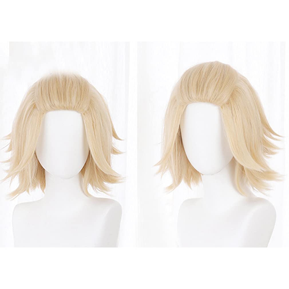 LAOBAO Cosplay Wig - Sano Manjiro (Invincible Mikey) - Heat Resistant, Disguise Wig, Costume Accessory, Blonde, Short, Party, Fancy Dress, Halloween,