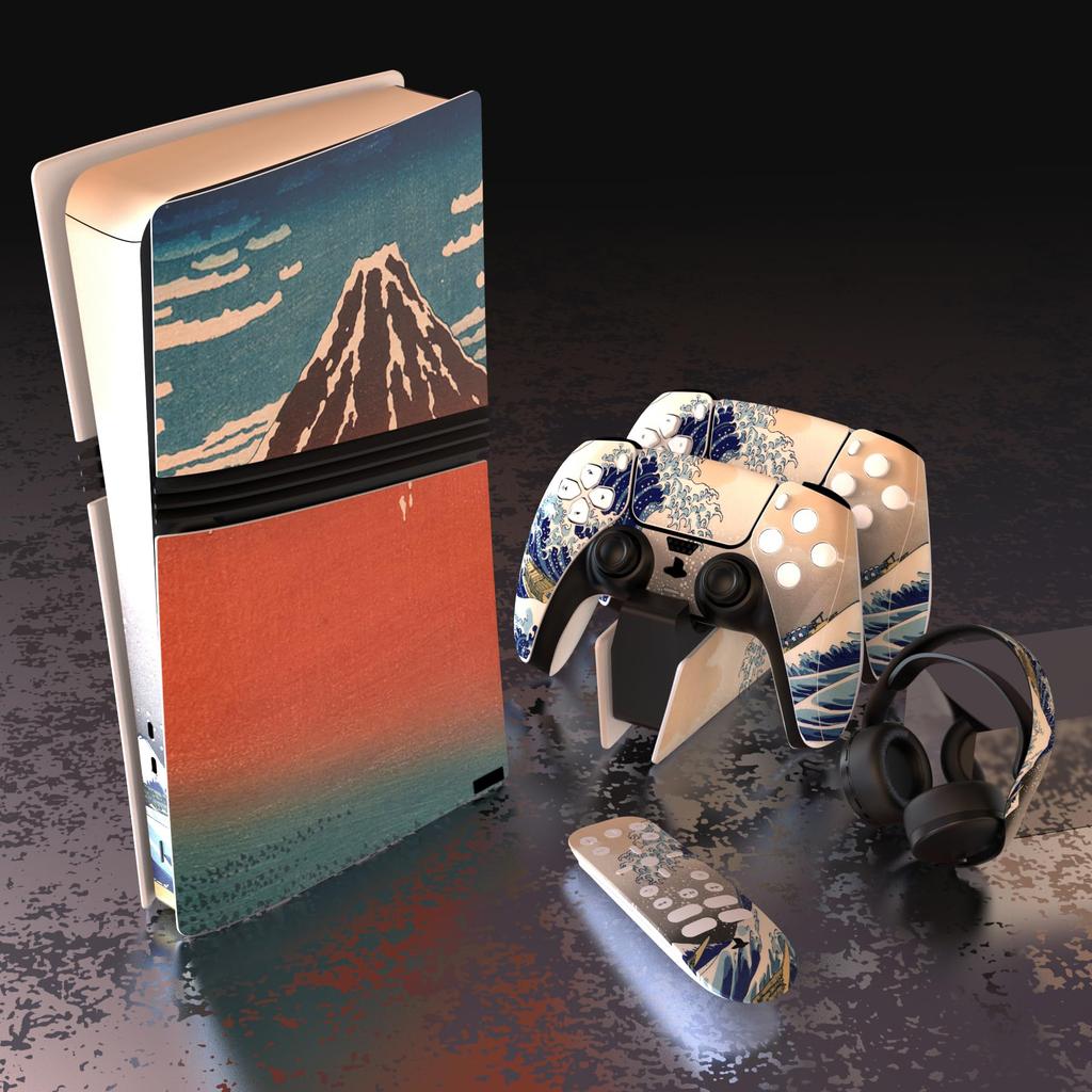 PlayVital ps5 Pro Hauptkörper Vollständiger Satz benutzerdefinierter Aufkleber für digitale und Disc-Lademedien Fernbedienung Aufkleber Aufkleber Abdeckung Großartig kompatibel,