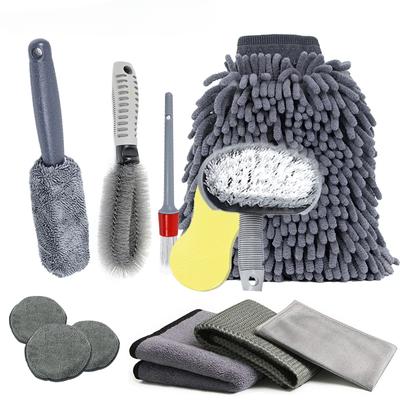 12pcs Car Washing Tool Set Cleaning Kit Car Detailing Brush Towel Glove for Auto Dashboard Air Outlet Wash Accessories