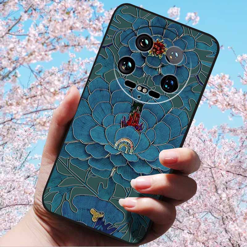 For Xiaomi 14 Ultra 5G 6.73" 14 Pro Cases Fashion 3D Retro Embossed Relief Soft TPU Siliocn Back Cover for Xiaomi 14 Capa Mi 14
