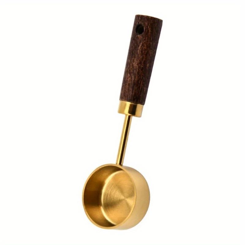1 Stück Messlöffel mit Holzgriff Neu 10ml Edelstahl Kaffeelöffel Milchpulver Kaffeepulver Teelöffel Zuhause