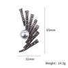 Black Enamel Brooches Women Men Metal Pearl Plants Leaves Party Brooch Girls' Bag Hat Accessories Jewelry Decoration