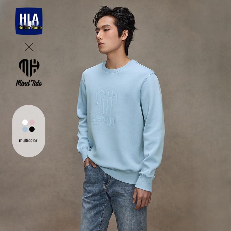 

HLA Men s Embroidered Round Neck Pullover Sweatshirt 3XL