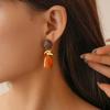 European Retro Geometric Resin Wrapped Earrings: High-End Autumn Winter Style for Women