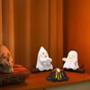 Halloween Ghost Campfire Gathering Nightlight Spooky Statue Decoration 3D Printed Bookcase Ornament Home Decor Accent