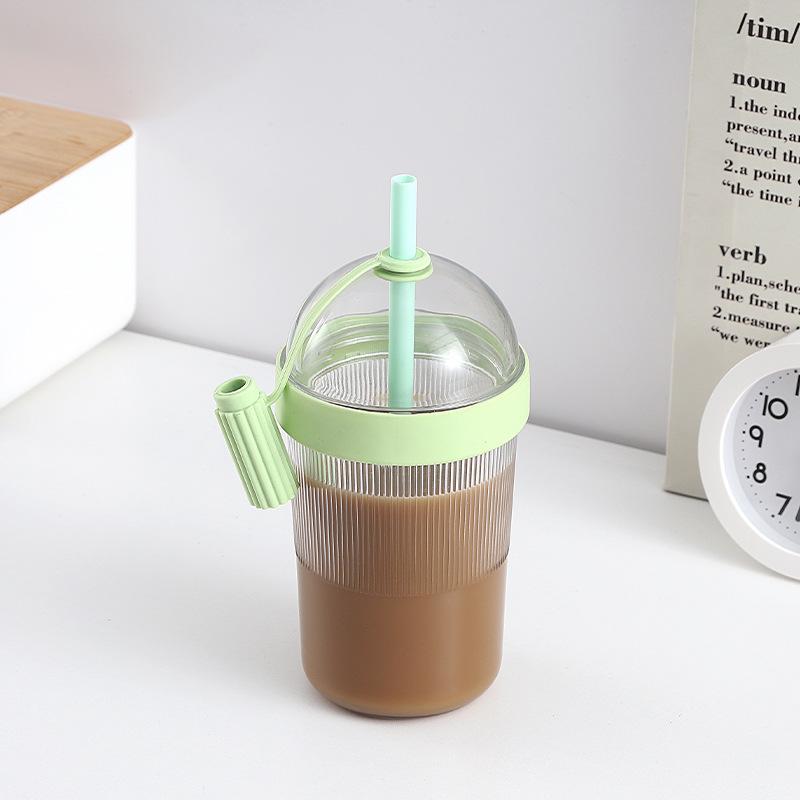 Leakproof Reusable Coffee Cup with Lid and Straw Odor Free BPA Free Tumbler for Gym Fitness Cold Smoothie Drinking