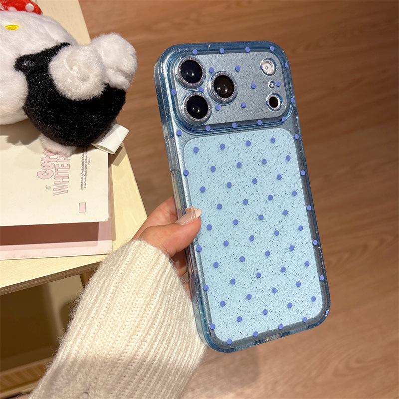 High-Grade Glitter Polka Dot iPhone 15/14 & Apple 17/16 Pro Max Drop-Proof Full Coverage Case iPhone 16 Pro