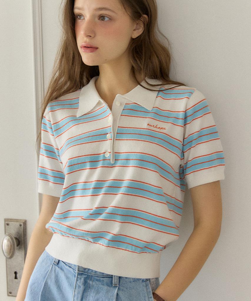 OURHOPE Tilly Striped Collar Knit - White