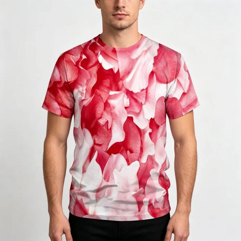 Fashion Women's Crew Neck Short Sleeve 3D Casual Color Printing Casual Short Sleeve Crew Neck T-Shirt