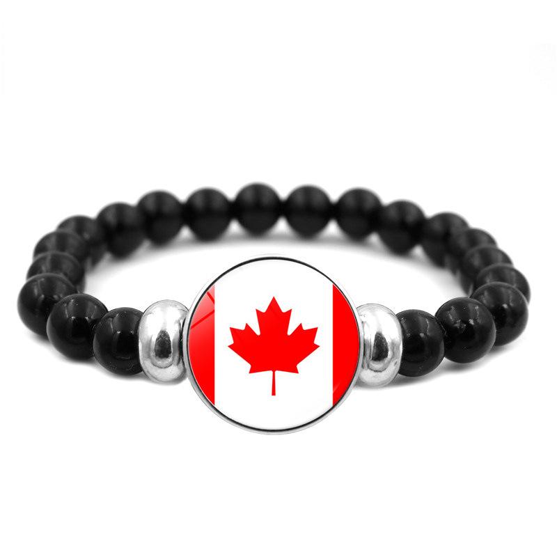 287 Länder Nationalflagge Druckknopf Elastisches Band Perlen Länderflagge Unabhängigkeitstag Perlen Schmuck Perlenarmband