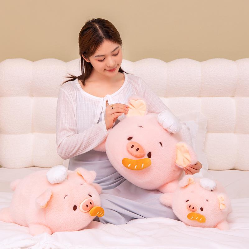 Pink Chef Pig Pull-String Plush Pillow: Cute Stuffed Animal for Kids