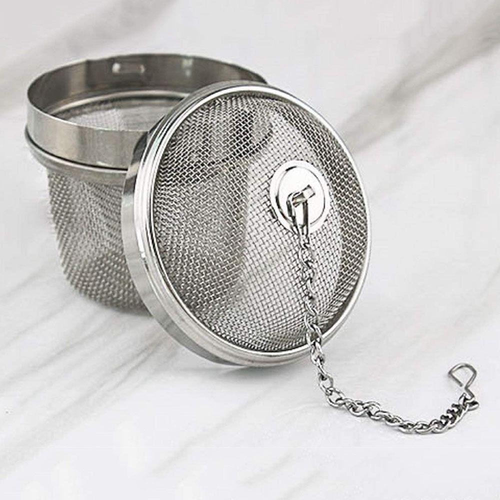 Chained Lid Spice Mesh Filter Large Capacity Loose Tea Strainer Tea Leaf Separation Basket  Kitchen