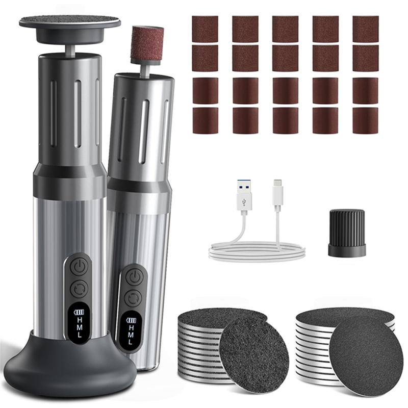 A65T-Electric Callus Remover Foot Filer Kit Cordless 6 Speeds Charing Dock For Women Men