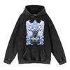 Cotone Pesante Lavato Retrò, Maglione Retrò Streetwear Anime con Cappuccio 440G